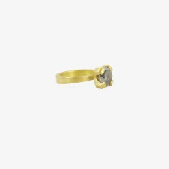22k & carbon diamond chunky prong set ring, 2.13 ct