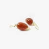 14k & carnelian acorns