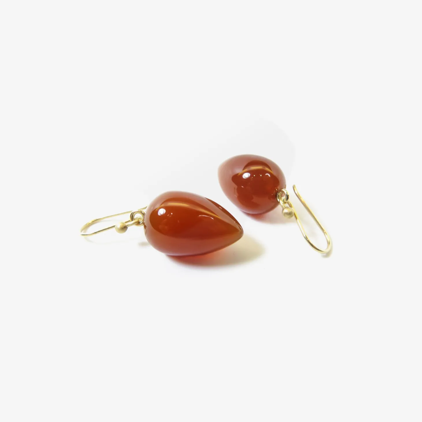 14k & carnelian acorns