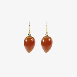 14k & carnelian acorns