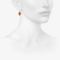 14k & carnelian acorns