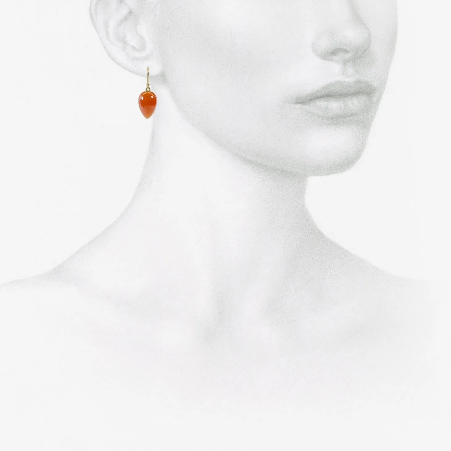 14k & carnelian acorns