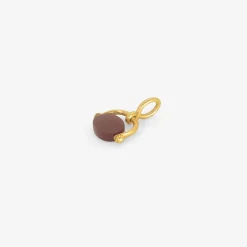 22k & carnelian baby unda spinning pendant