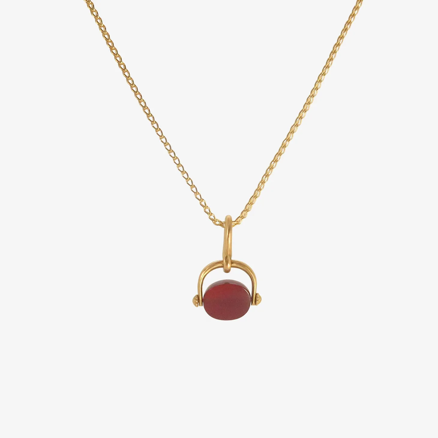22k & carnelian baby unda spinning pendant
