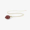 14k & carnelian hickory nut pendant