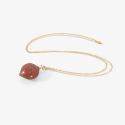 14k & carnelian hickory nut pendant