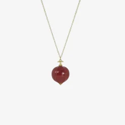 14k & carnelian hickory nut pendant