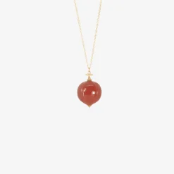 14k & carnelian hickory nut pendant