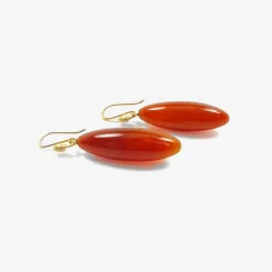 14k & carnelian long berries