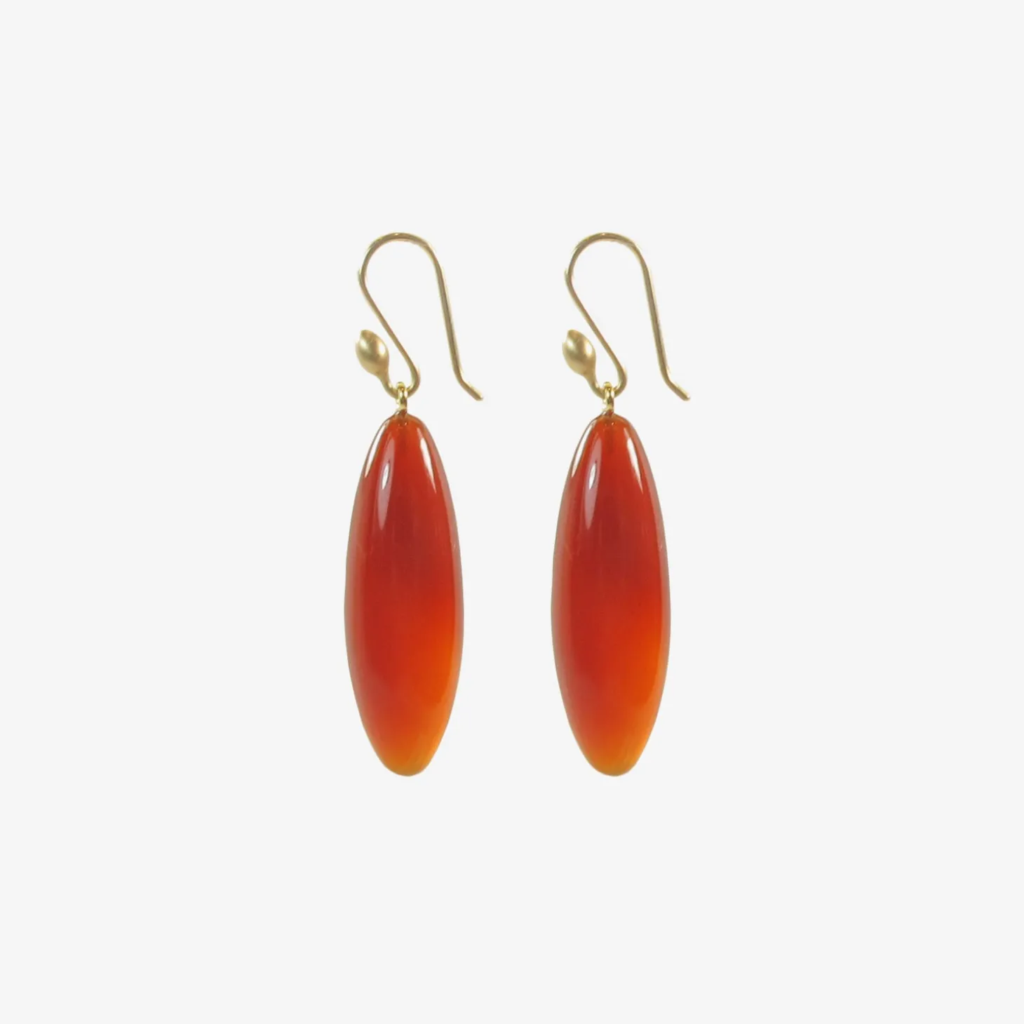 14k & carnelian long berries