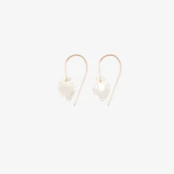 18k & carved rock crystal drop earrings