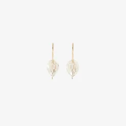 18k & carved rock crystal drop earrings
