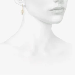 18k & carved rock crystal drop earrings