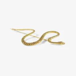 18k & champagne diamond pavé large snake pin