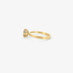 18k & champagne diamond prong set ring, 1.04ct