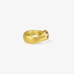 22k & champagne double diamond sculptural ring, 2.27ct