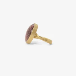 18k & checkered oval pink tourmaline ring, 17.15ct