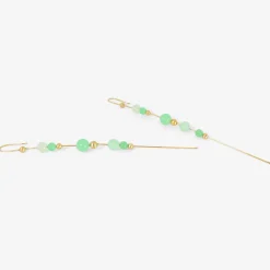 14k & chrysoprase bead chain earrings