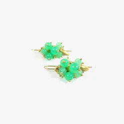 18k & chrysoprase bug cluster earrings