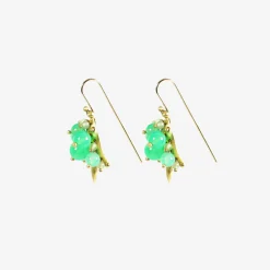 18k & chrysoprase bug cluster earrings
