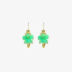 18k & chrysoprase bug cluster earrings