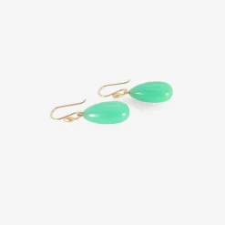 14k & chrysoprase hand-cut earrings