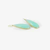 18k & chrysoprase long teardrop earrings, 42.31ct