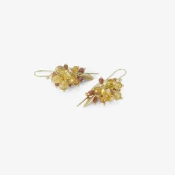 10k & citrine bug cluster earrings