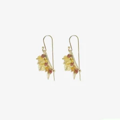 10k & citrine bug cluster earrings