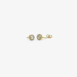 18k & clean white rose-cut diamond studs, .90ct