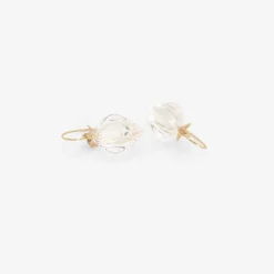 14k & clear quartz chinese lantern earrings