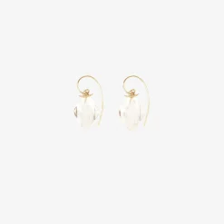 14k & clear quartz chinese lantern earrings