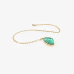 22k & colombian emerald pebble pendant, 7.24ct