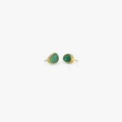 22k & colombian emerald pebble studs, 3.06ct