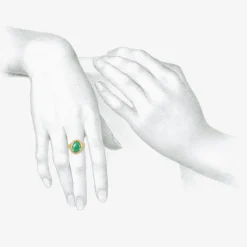 22k & colombian emerald pebble cast ring, 3.35ct