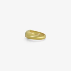 18k & colombian emerald signet ring, 3.4ct
