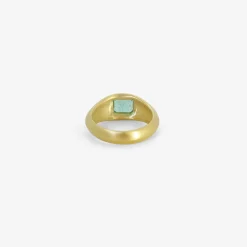 18k & colombian emerald signet ring, 3.4ct