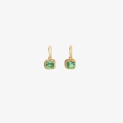 18k & colombian emerald single drop earrings, 2.75ct