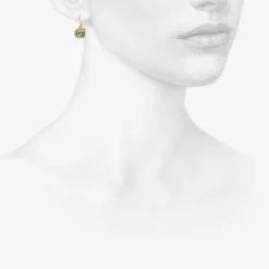 18k & colombian emerald single drop earrings, 2.75ct