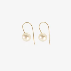 18k & cream-colored south sea pearl earrings