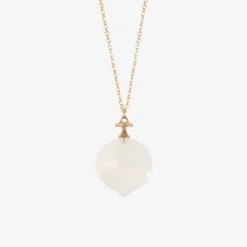 14k & crystal hickory nut pendant