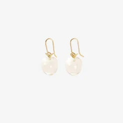 18k crystal peach earrings