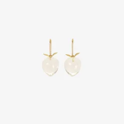 18k crystal peach earrings