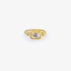 22k & cushion-cut diamond small capsa ring, .41ct