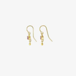 18k & cushion-cut ruby earrings with 22k drops