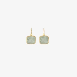 18k & cushion-shaped aquamarine drop earrings, 19.04ct