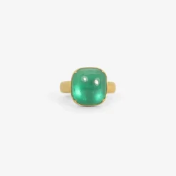 18k & cushion-shaped colombian emerald ring, 6ct