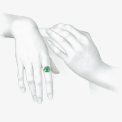 18k & cushion-shaped colombian emerald ring, 6ct