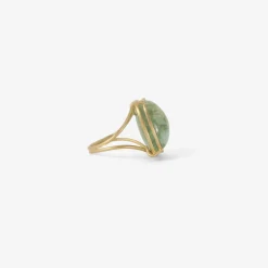 18k & cushion-shaped green tourmaline ring