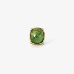 18k & cushion-shaped green tourmaline ring